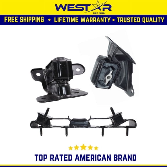 Engine Motor & Trans Mount 3PCS Set Compatible for 2008-2012 Jeep Liberty 3.7L 4WD, RWD Replaces 3355 3358 3325