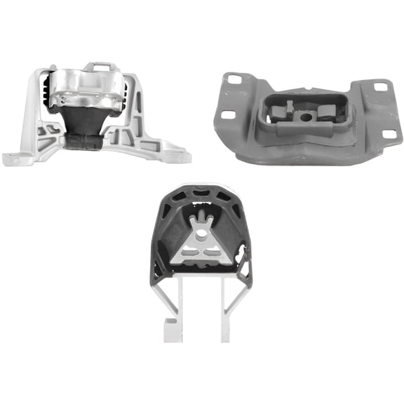 Engine Mount Kit - 3 Piece - Compatible with 2012 - 2018 Ford Focus 2.0L 4-Cylinder Naturally Aspirated 2013 2014 2015 2016 2017