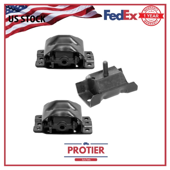 Engine Mount Set 3PCS for Chevrolet Van Express Gmc Van Savana 1500 2500 3500 V8 6.5l 395ci Diesel V8 5.7l 350ci V8 5.0l 305ci V6 4.3l 262ci V6 4.3l 262ci 1996-2002