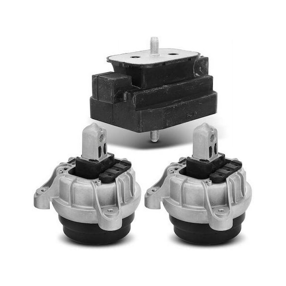 Engine Mount and Transmission Mount Kit 3 - Compatible with 2011 - 2017 BMW 535i GT Base RWD Hatchback 3.0L 6-Cylinder - Autopart Premium