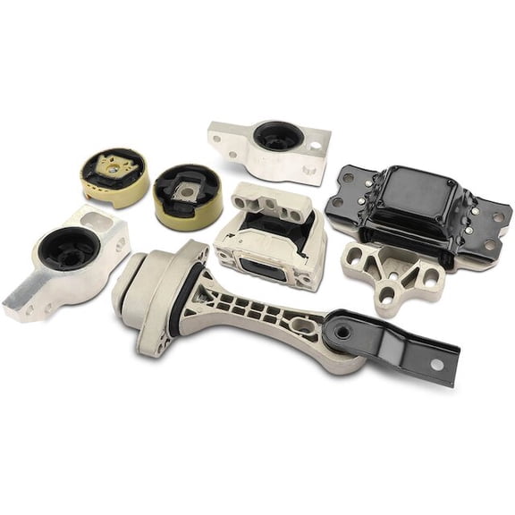 Engine Mount and Transmission Mount Kit 7 - Compatible with 2008 - 2009 Audi TT Quattro Base Coupe 3.2L V6 - Autopart Premium
