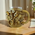 thumbnail image 1 of Engine Mug V8V6 Stainless Steel Cup, 12oz 3D Car Design Coffee Wine Tumbler, Gift Ornament for Car Enthusiasts Automotive Themed Drinkware, 1 of 7