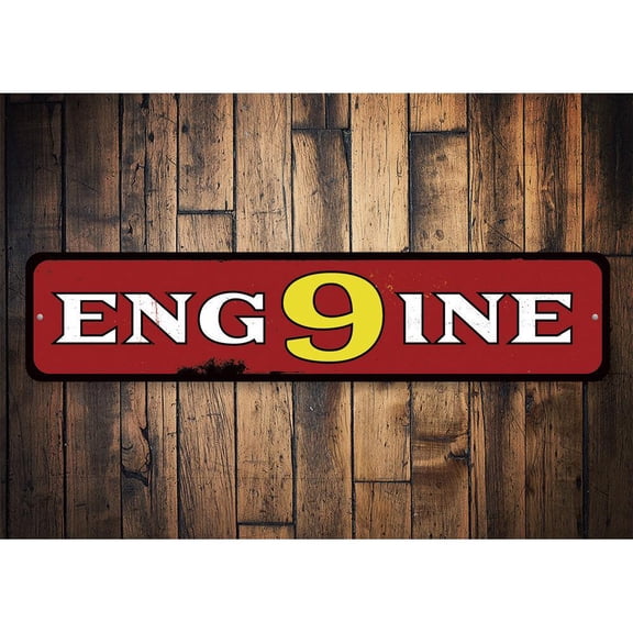 Engine Number Novelty Decor, Metal Wall Sign - 4x18 Inches