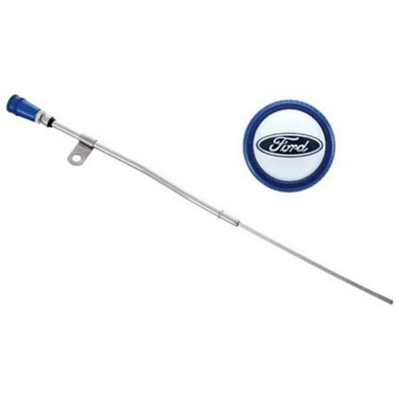 Engine Oil Dipstick Assembly, Chrome & Blue