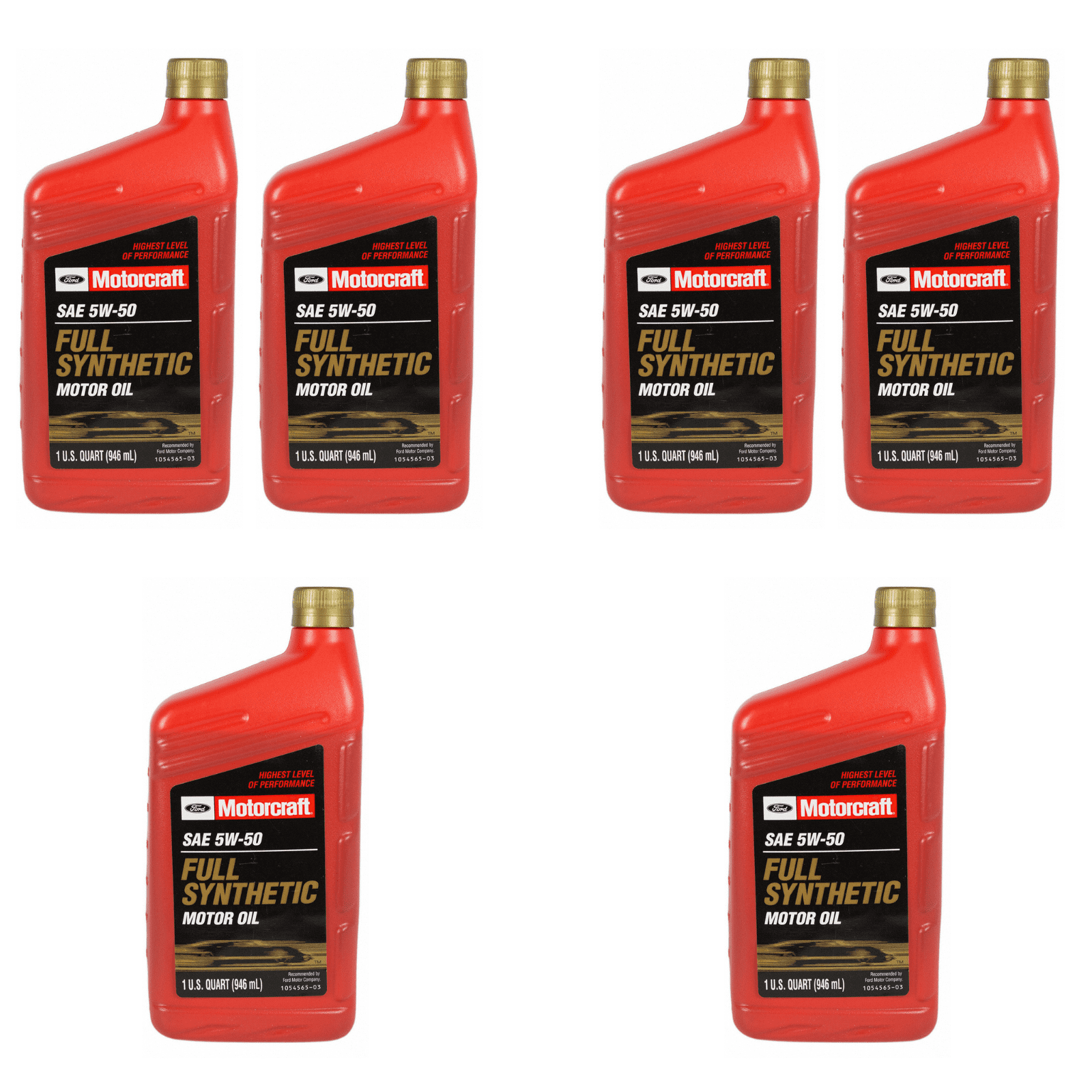 Engine Oil-Full Synthetic Motor Oil Motorcraft XO-5W50-QGT Pack of 6