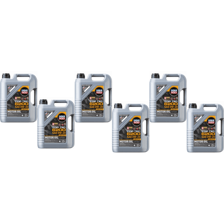Engine Oil Liqui Moly 20238 Fully Synthetic 0W20 Top Tec 6200 Pack of 6