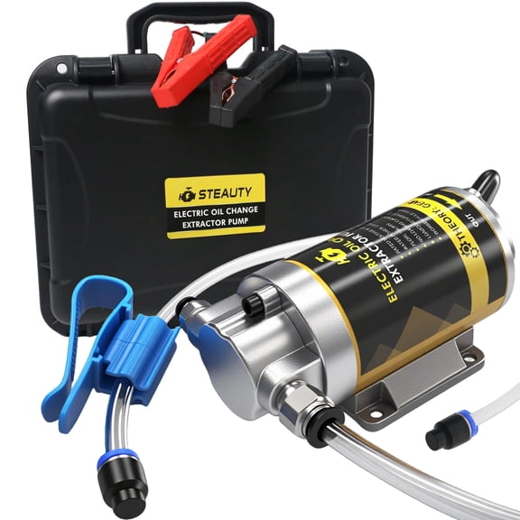 Steauty 12V 100W Electric Oil Transfer Pump, Portable Fluid Extractor for Car Truck Motorcycle Boat