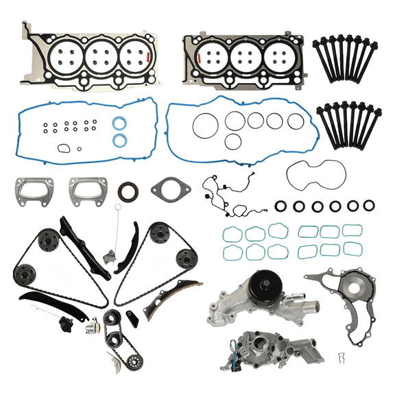 Engine Overhaul Rebuild Kit Timing Chain Kit Gasket Set Oil & Water Pump For Jeep Chrysler Dodge Ram 3.6L 2011-2016