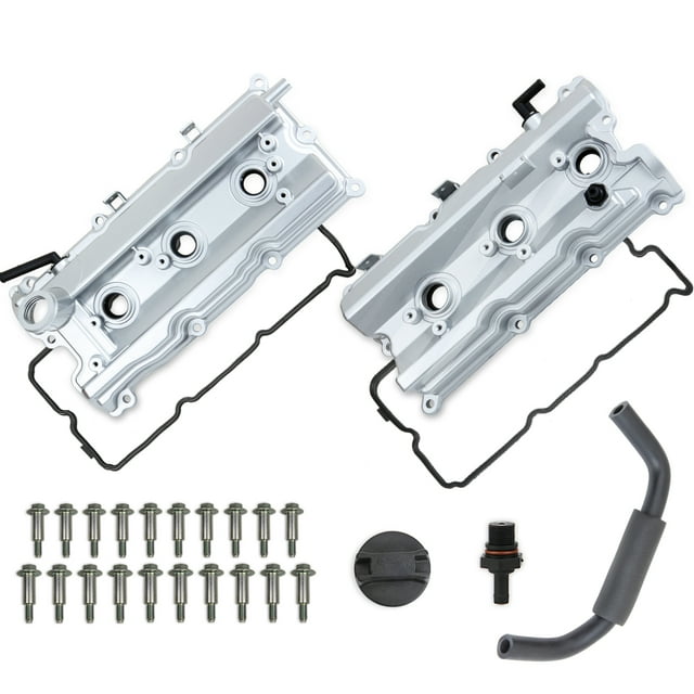 Engine Parts Aluminum Valve Covers Compatible with Infiniti FX35 G35 M35 Nissan 350Z 2003-2008 3.5L V6 Replace 13264-AM610 036-0009 13264-AM600 036-0008 13270-8J112 13270-8J102