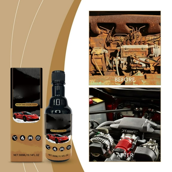 Engine Radiator Coolant Additive 300ml – Cooling System Booster for All Vehicles – Prevents Overheating & Rust, Enhances Water Tank Efficiency, Easy to Apply Formula