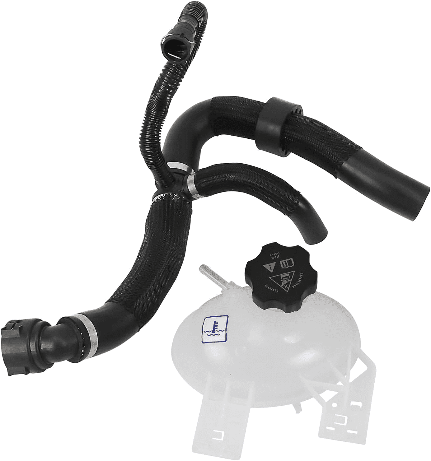 Engine Radiator Coolant Reservoir Expansion Tank & Coolant Outlet Hose For Jeep Renegade 2015-21 Compass 2017-22 68380330AB 68380330AA 68249896AC 603841 603-841