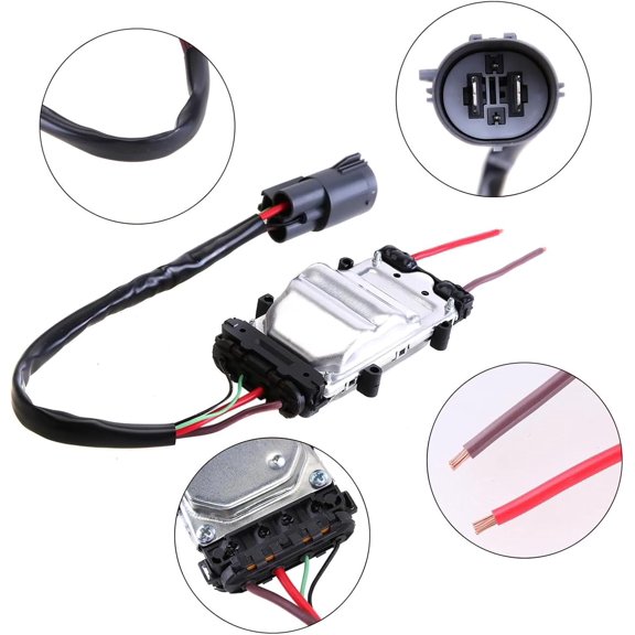 Engine Radiator Fan Control Module for W169 W245 Metal Controller Unit with Wire Harness for Vehicle Repair 1137328147 Automotive Radiator Fan Controller Module