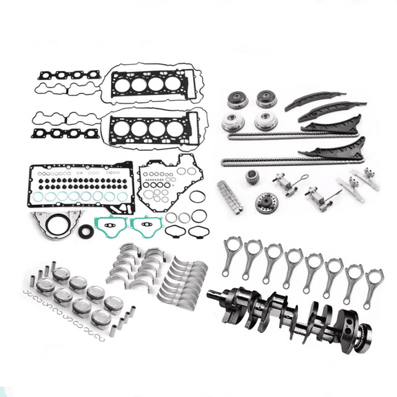 Engine Rebuild Kit Crankshaft Piston Timing Chain Kit Bearings Gasket Set For BMW N63 550i 650i 4.4L