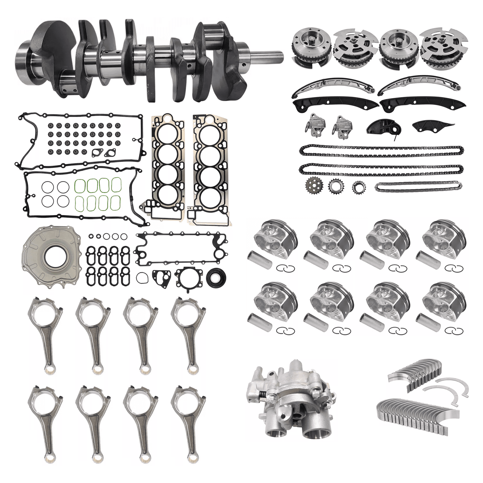 Engine Rebuild Kit Head Gasket Set Crankshaft Con Rods For Land Rover ...