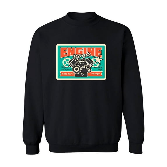 Engine Repair Auto Parts Sweatshirt Men -Image by Shutterstock, Male XX-Large