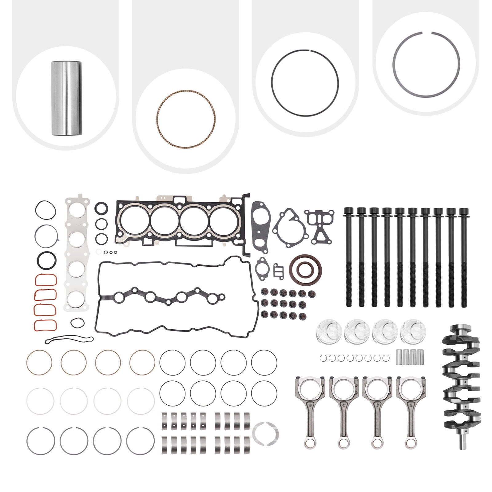 Engine Repair Kit for G4KJ 2.4L Hyundai, Tool Kit with Crankshaft&Pistons Gasket&Connecting Rods Engine Rebuild Set
