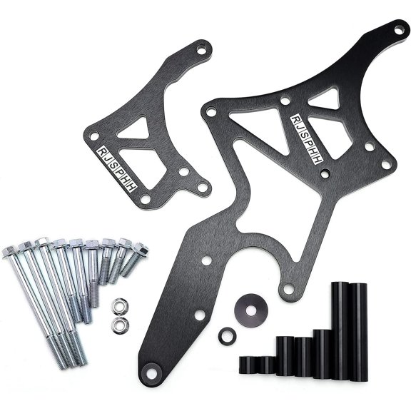 Engine Serpentine Bracket Alternator & Power Steering Pump Swap Conversion for Chevrolet LS1 LS2 LS3 LS6 LS7 Engines, 4.8L, 5.3L, 6.0L, 6.2L Truck & SUV Engines (Black)