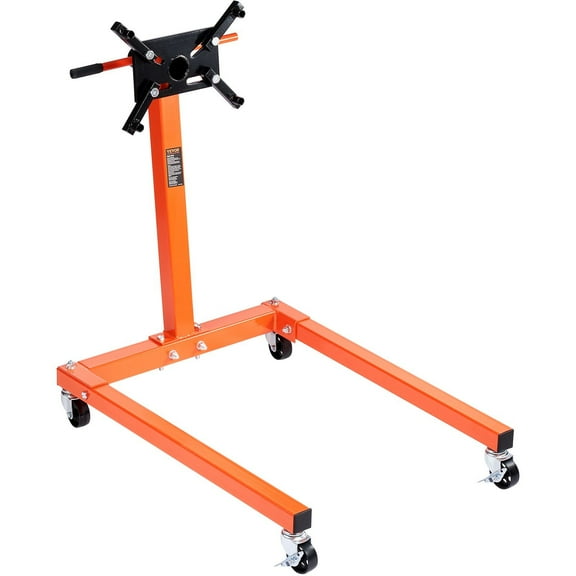 Engine Stand, 1300 lb Capacity - Rotating 360 Adjustable Head, Heavy-Duty Cast Iron Build with 4 Casters & 4 Arms for Auto Repair