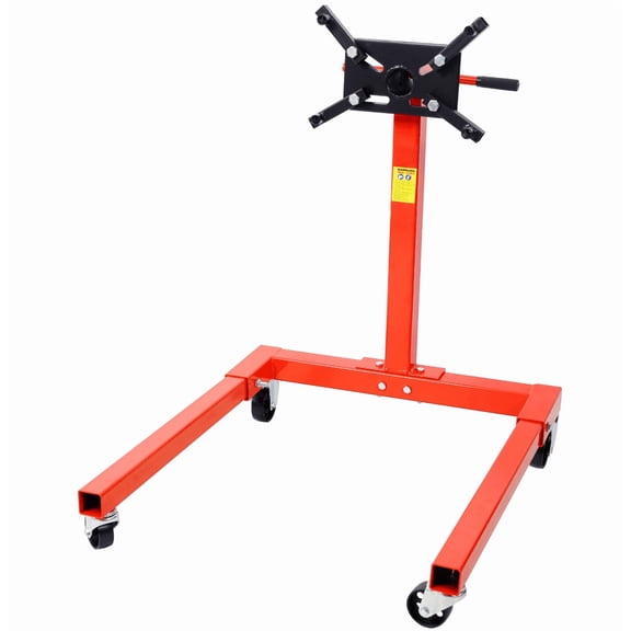Engine Stand 1500lb 4-Wheel Rotating Head 4 Arms Red