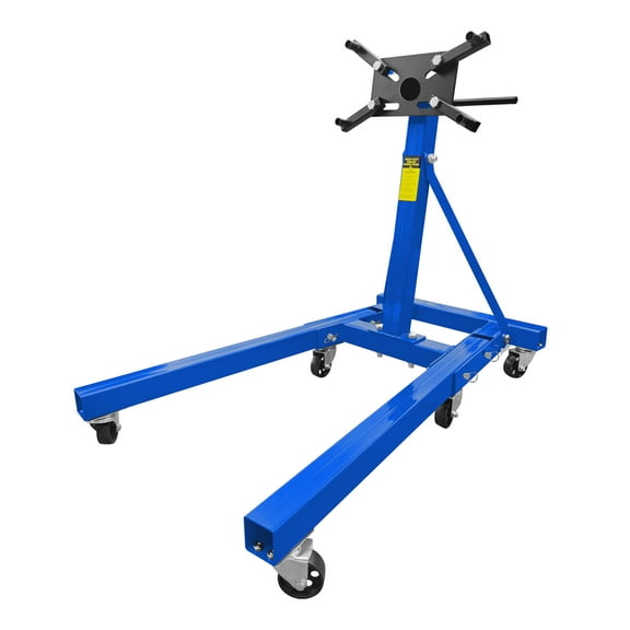 Engine Stand 2000LBS Capacity, 360 Degree Rotating Engine Run Stand with 6-Casters, Heavy Duty Motorcycle Engine Stand with Foldable Frame for Auto Repair, Vehicle Maintenance, Blue,
