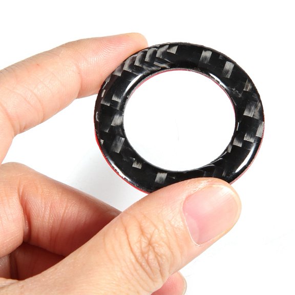 Engine Start Button Trim Engine Start Button Cover, Real Carbon Fiber Start Stop Button Sticker Replacement for Q50/Q60/QX60 for Car
