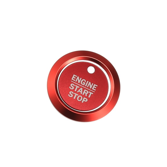 Engine Start Stop Button Cover Kit One Click Push Start Button Trim Stickers for Ford F-150 2016-2021 Aluminum Alloy Red