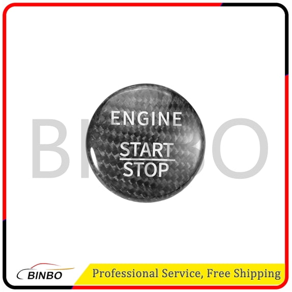 Engine Start Stop Push Button Cover Trim Carbon,Black
