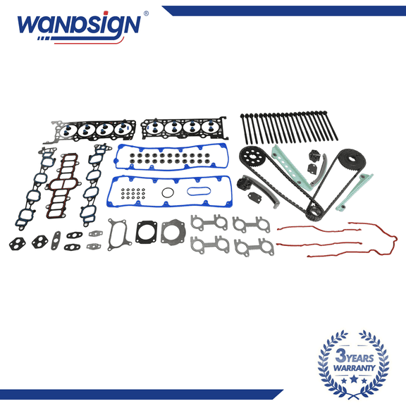 Engine Timing Chain Kit Head Gasket Bolts Set For 02-10 Ford Expedition E-150 F-150 Crown 4.6L V8
