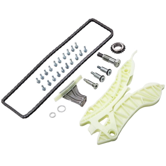 Engine Timing Chain Kit with Sprocket for Mini Cooper R56 R57 R55 R60 N12 N14 1.6L Turbo, Peugeot 207 308 3008 5008 Citroen C4 DS3 DS4, OE 11317533876 11311439853 138L 27T
