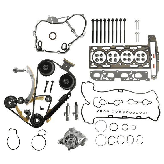 Engine Timing Chain Kit VVT Head Gasket Bolts Set Water Pump For 10-17 2.4L Chevy Equinox Orlando GMC