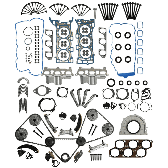 Engine Timing Chain Kit VVT Head Gasket Set For 2010-14 Chevy Equinox Cadillac SRX Buick Enclave 3.0L