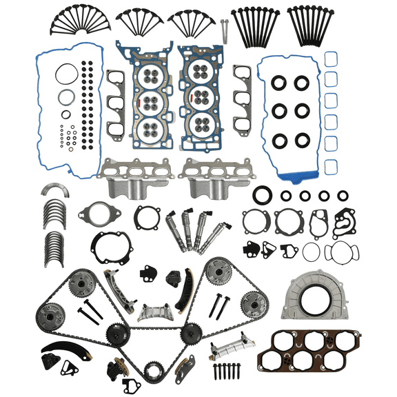 Engine Timing Chain Kit VVT Head Gasket Set For 2010-14 Chevy Equinox GMC Terrain Cadillac Buick 3.0L