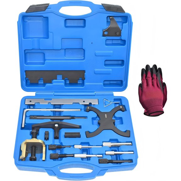 Engine Timing Tool Kit Camshaft Flywheel Locking Tools 303-1097 303-1550 Compatible with Ford Fiesta Focus Volvo Mazda 1.25 1.4 1.6 1.8 2.0 2.3 2.5L ECOBOOST 1.6 Ti-VCT 1.5 1.6 VVT 2.3 2.5L 303-1556