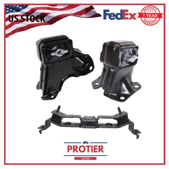 Engine & Trans Mount Set 3PCS for Jeep Sport Utility Commander Grand Cherokee V6 3.7l 226ci 2006 - 2010