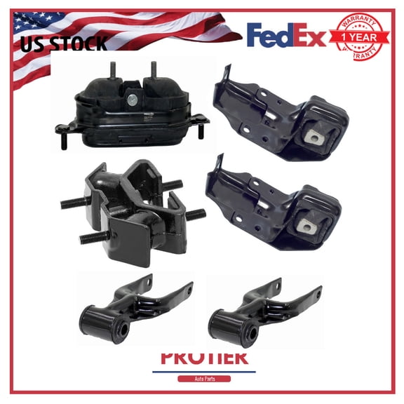 Engine & Trans Mount Set 6PCS for Chevrolet Passenger Car Impala V6 3.4l 207ci 2000 - 2005
