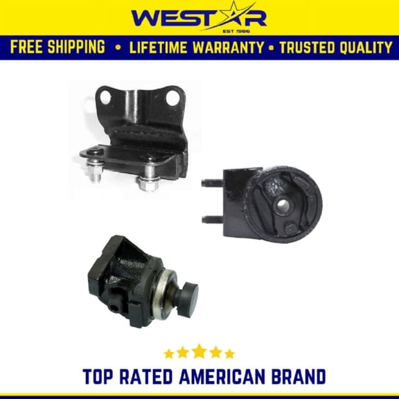 Engine & Trans Mount Set Compatible for 1998-2002 Mazda 626 2.5L Auto Replaces 9087 8073 8074