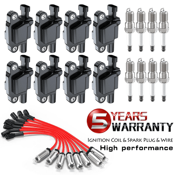 8 Ignition Coil & Iridium Spark Plug+Wire For 2008-2016 GMC Sierra 2500HD 6.0L