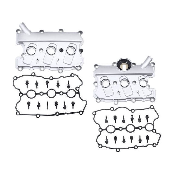 Engine Valve Cover Set 2 - Compatible with 2010 - 2017 Audi S5 3.0L V6 2011 2012 2013 2014 2015 2016