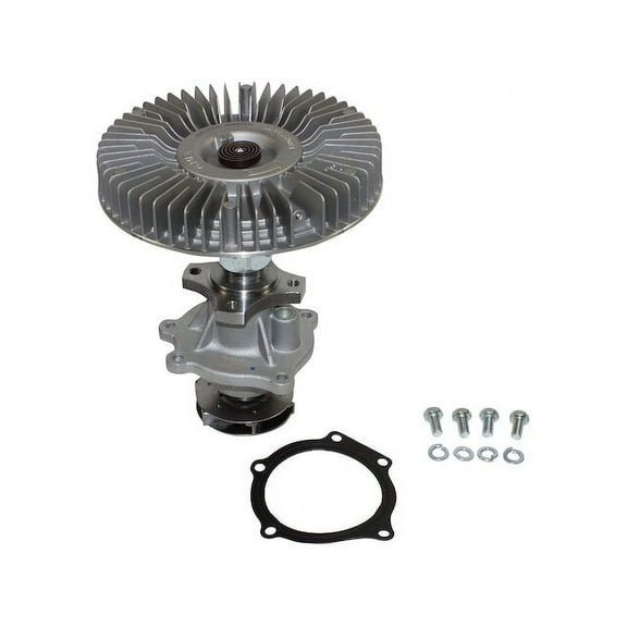 Engine Water Pump with Fan Clutch - Compatible with 2006 - 2009 Chevy Trailblazer 4.2L 6-Cylinder 2007 2008