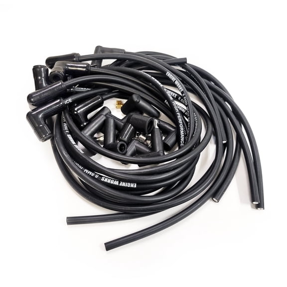 Engine Works 16401BKCR 8.8mm Ceramic Plug Boot Wire Set, HEI 180 Deg Boot