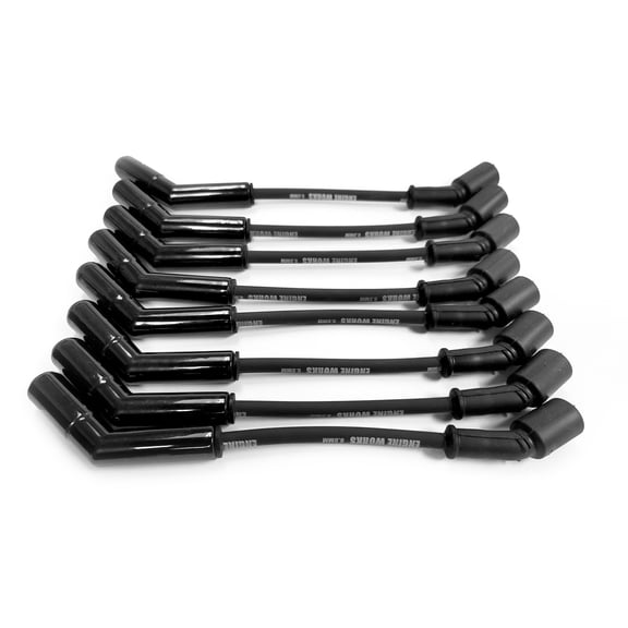 Engine Works 16445BKCR 8.8mm Ceramic Plug Boot Wire Set, 135 Deg. GM LS, 13"