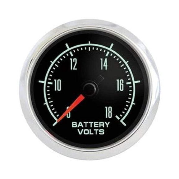 Engine Works 53305 2-1/16" Muscle Car Black Full Sweep Electric Voltmeter Gauge
