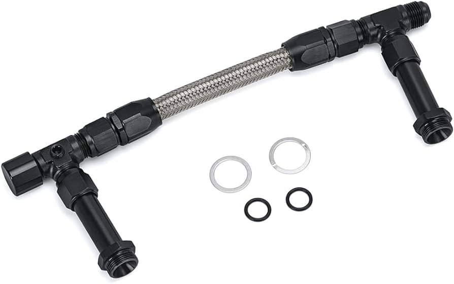 Engine Works 83148B Dual Feed Fuel Line, Holley Ultra Dominator -08AN ...