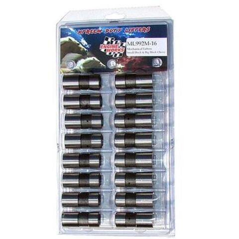 Engine Works ML992M-16 Solid Mechanical Flat Tappet Lifters - Fits Chevy 16-Pack