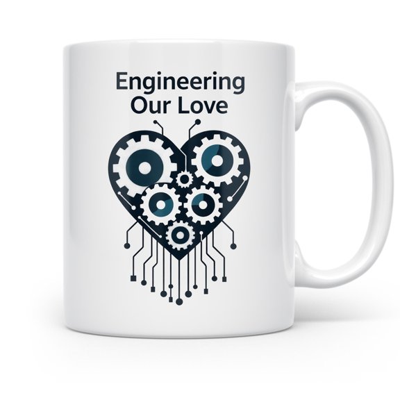 Engineer Blueprint Gears Design - Makers & Creators - 11 oz Ceramic Coffee Mug