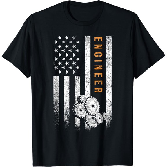 Engineer American Flag Design Engineering T-Shirt for Women Men