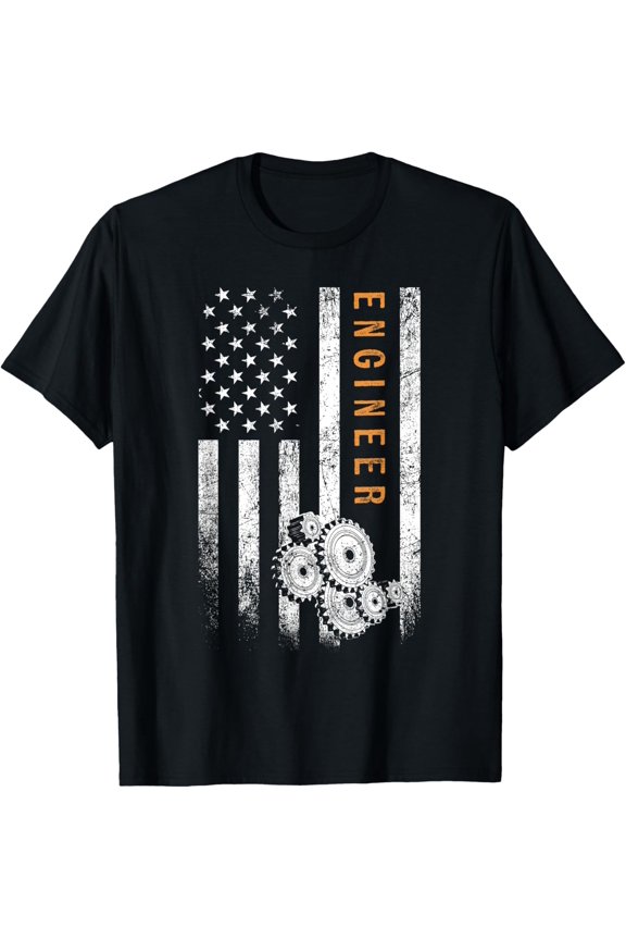 Engineer American Flag Design Engineering T-Shirt