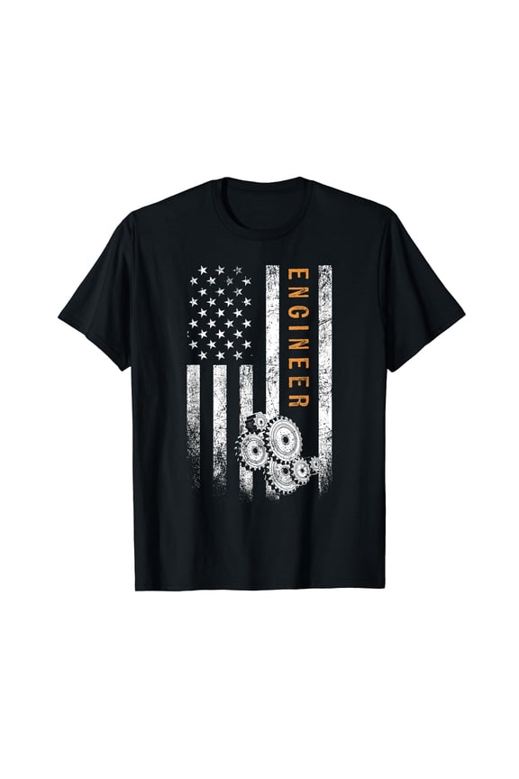 Engineer American Flag Design Engineering T-Shirt