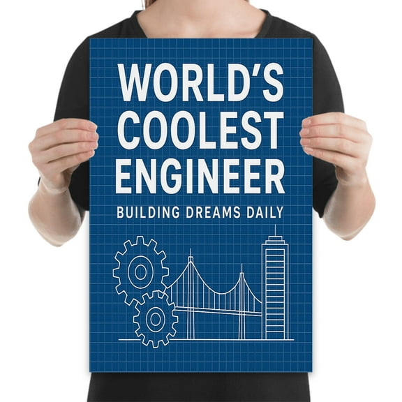 Engineer Blueprint Poster - 13x19 - Wall Decor for Home Office Gift