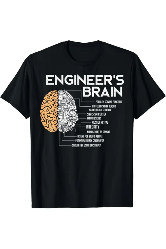Engineer Brain Funny Engineering Humor Unisex T-Shirt, up to Size 5XL
